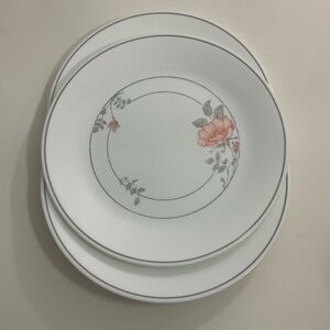 Corelle floral peach and gray dinner plates set of 3